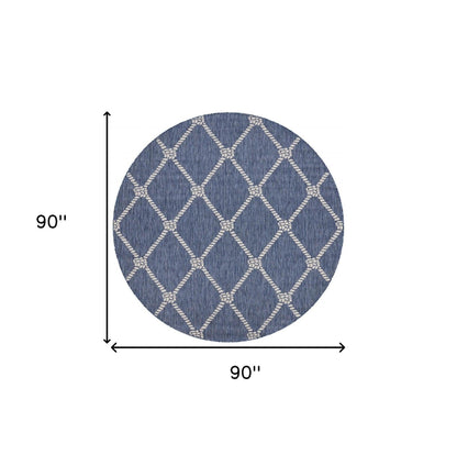 5' X 7' Blue And Gray Indoor Outdoor Area Rug - FurniFindUSA