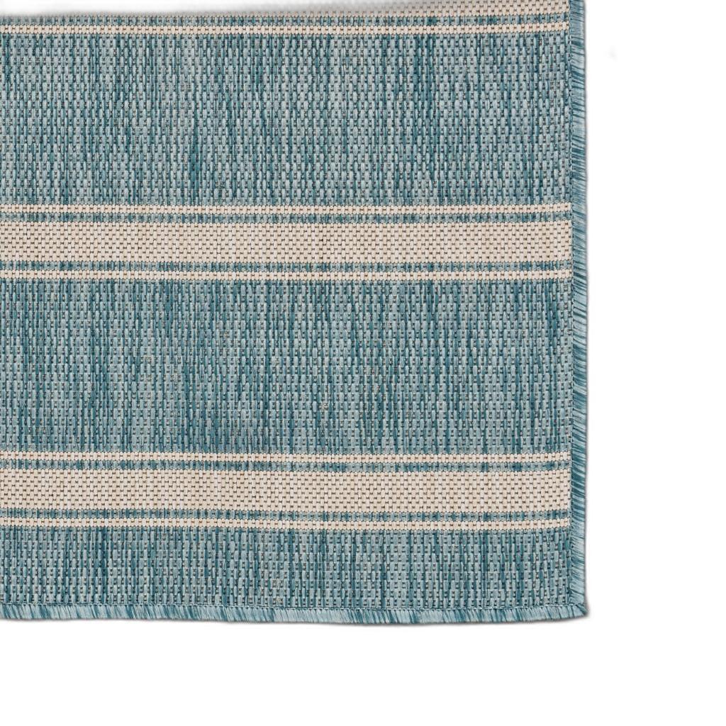 5' X 7' Blue And Gray Indoor Outdoor Area Rug - FurniFindUSA