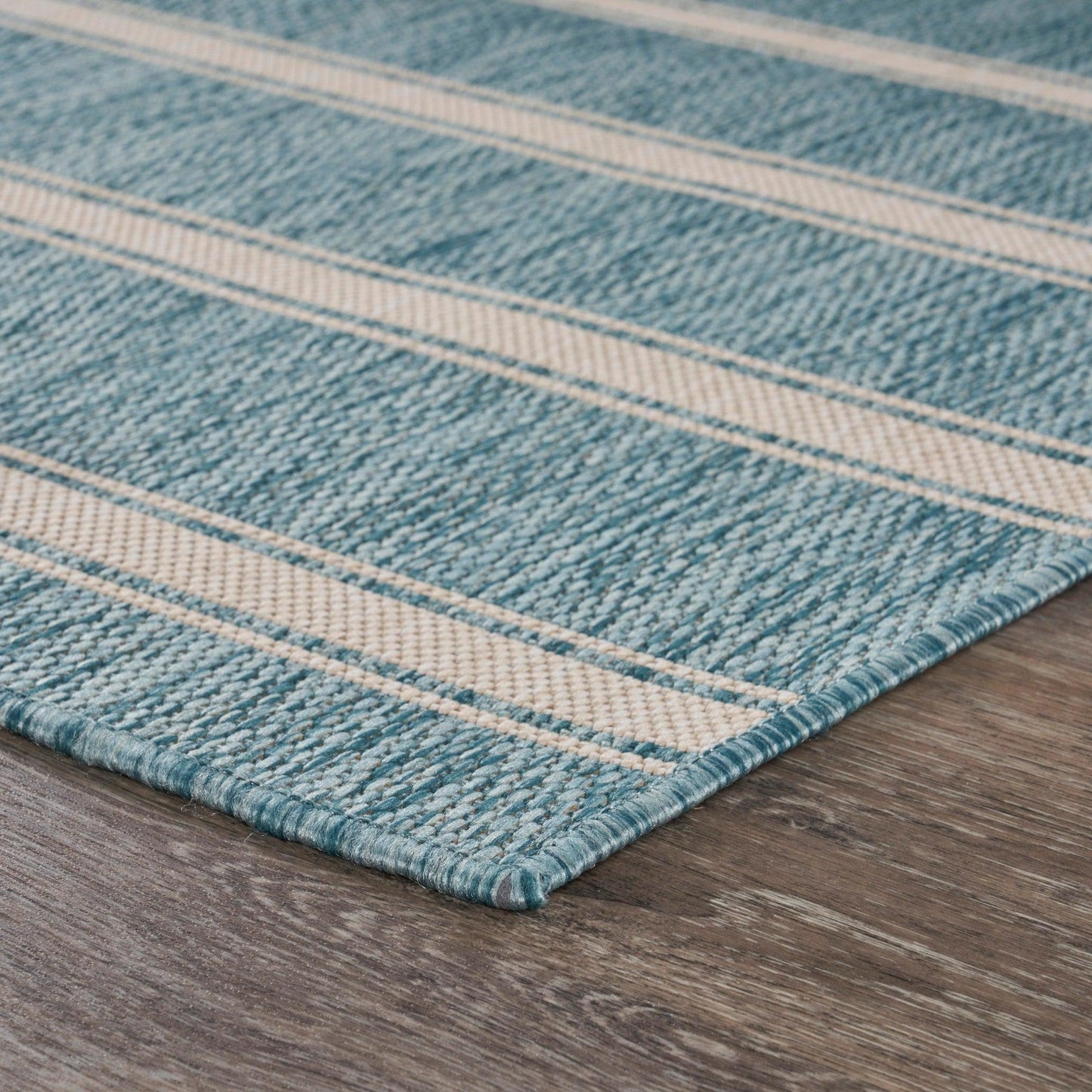 5' X 7' Blue And Gray Indoor Outdoor Area Rug - FurniFindUSA