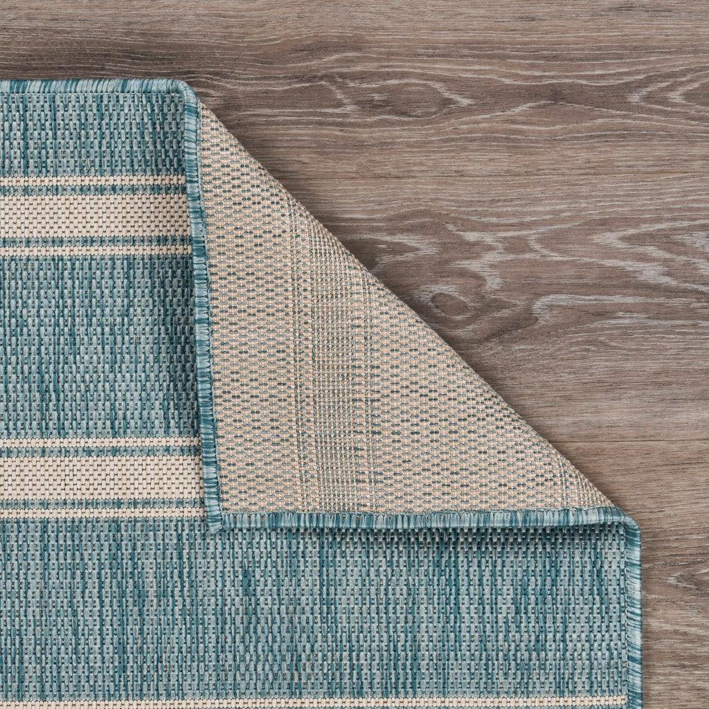 5' X 7' Blue And Gray Indoor Outdoor Area Rug - FurniFindUSA