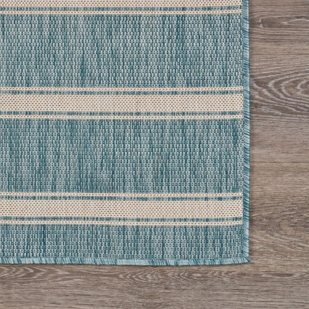 5' X 7' Blue And Gray Indoor Outdoor Area Rug - FurniFindUSA