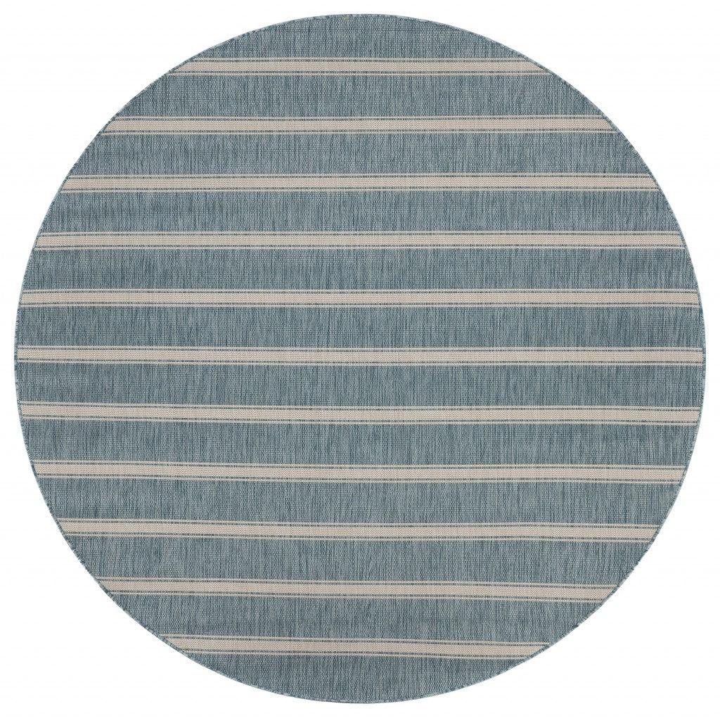 5' X 7' Blue And Gray Indoor Outdoor Area Rug - FurniFindUSA