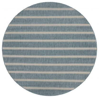 5' X 7' Blue And Gray Indoor Outdoor Area Rug - FurniFindUSA