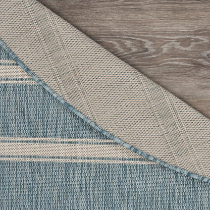 5' X 7' Blue And Gray Indoor Outdoor Area Rug - FurniFindUSA