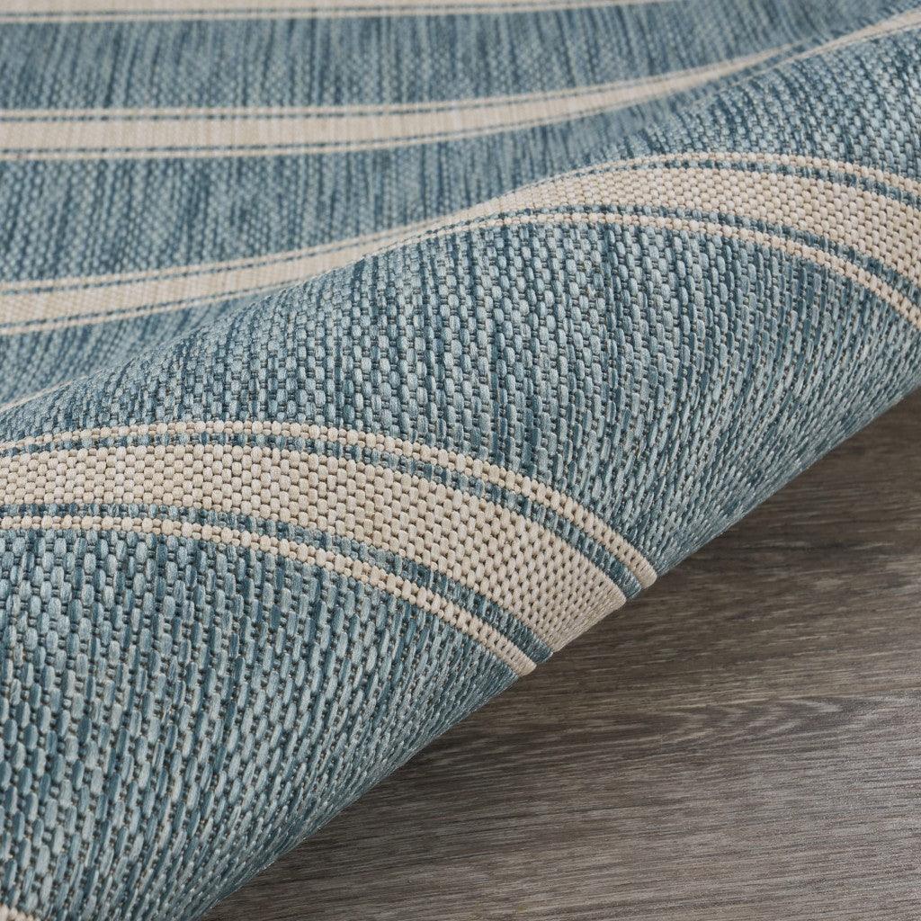 5' X 7' Blue And Gray Indoor Outdoor Area Rug - FurniFindUSA