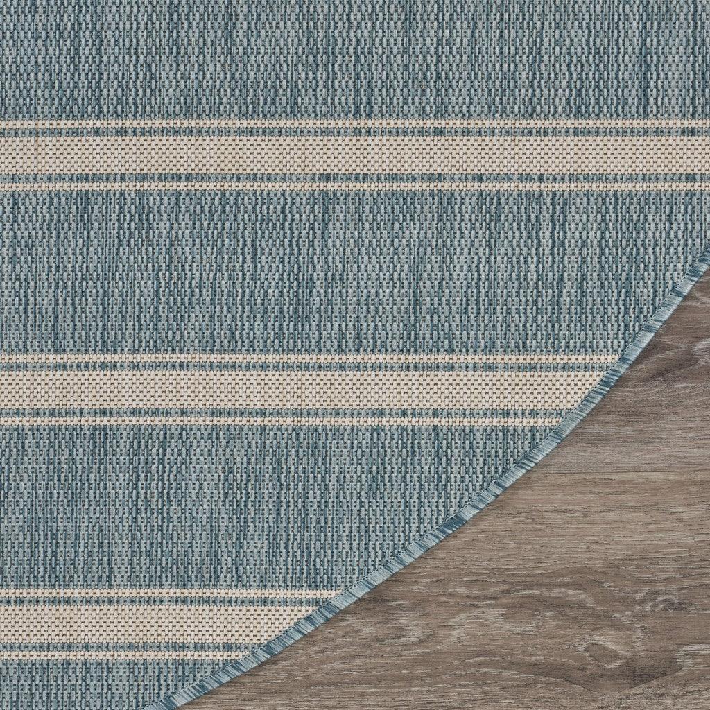 5' X 7' Blue And Gray Indoor Outdoor Area Rug - FurniFindUSA