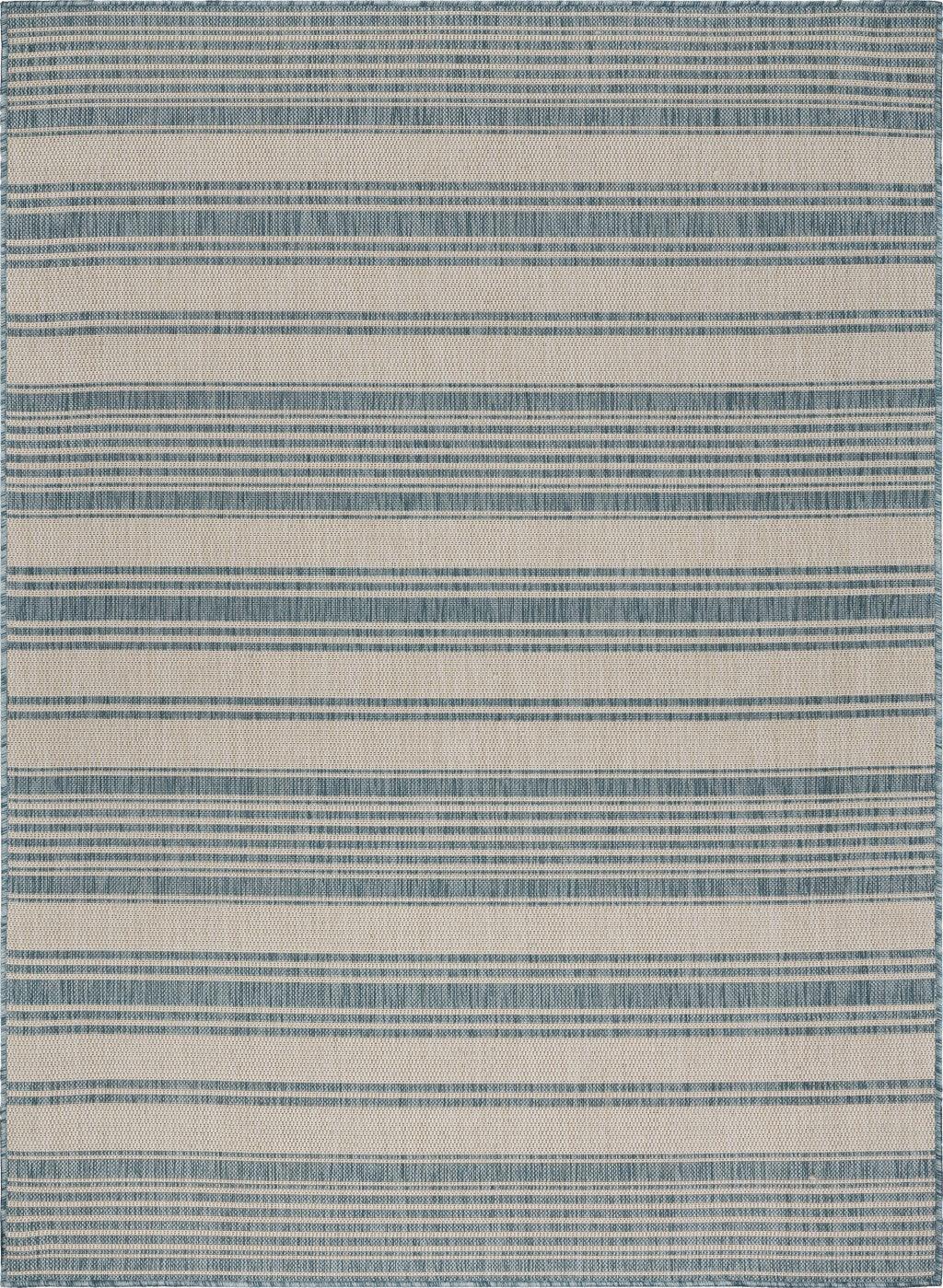 5' X 7' Blue And Gray Indoor Outdoor Area Rug - FurniFindUSA