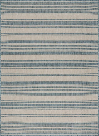 5' X 7' Blue And Gray Indoor Outdoor Area Rug - FurniFindUSA