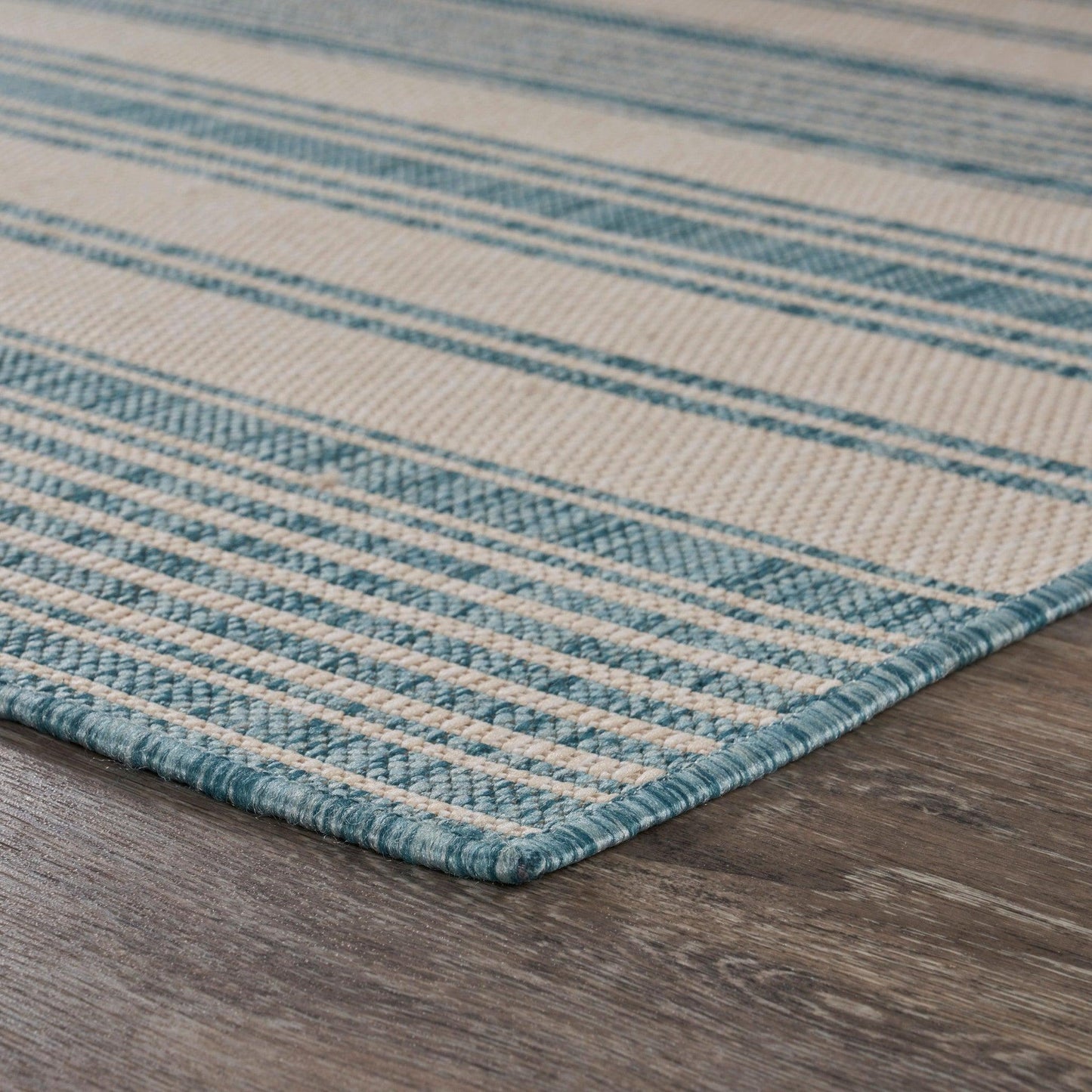 5' X 7' Blue And Gray Indoor Outdoor Area Rug - FurniFindUSA