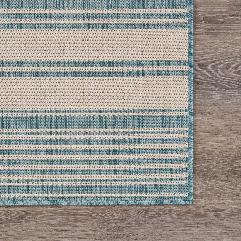 5' X 7' Blue And Gray Indoor Outdoor Area Rug - FurniFindUSA