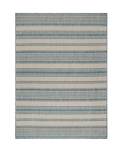 5' X 7' Blue And Gray Indoor Outdoor Area Rug - FurniFindUSA