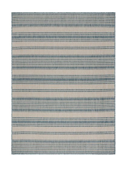 5' X 7' Blue And Gray Indoor Outdoor Area Rug - FurniFindUSA