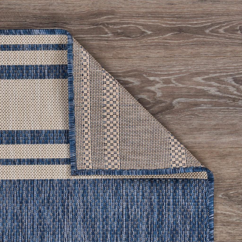 5' X 7' Blue And Gray Indoor Outdoor Area Rug - FurniFindUSA