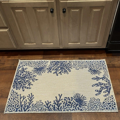 5' X 7' Blue And Gray Indoor Outdoor Area Rug - FurniFindUSA