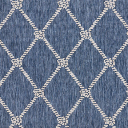 5' X 7' Blue And Gray Indoor Outdoor Area Rug - FurniFindUSA