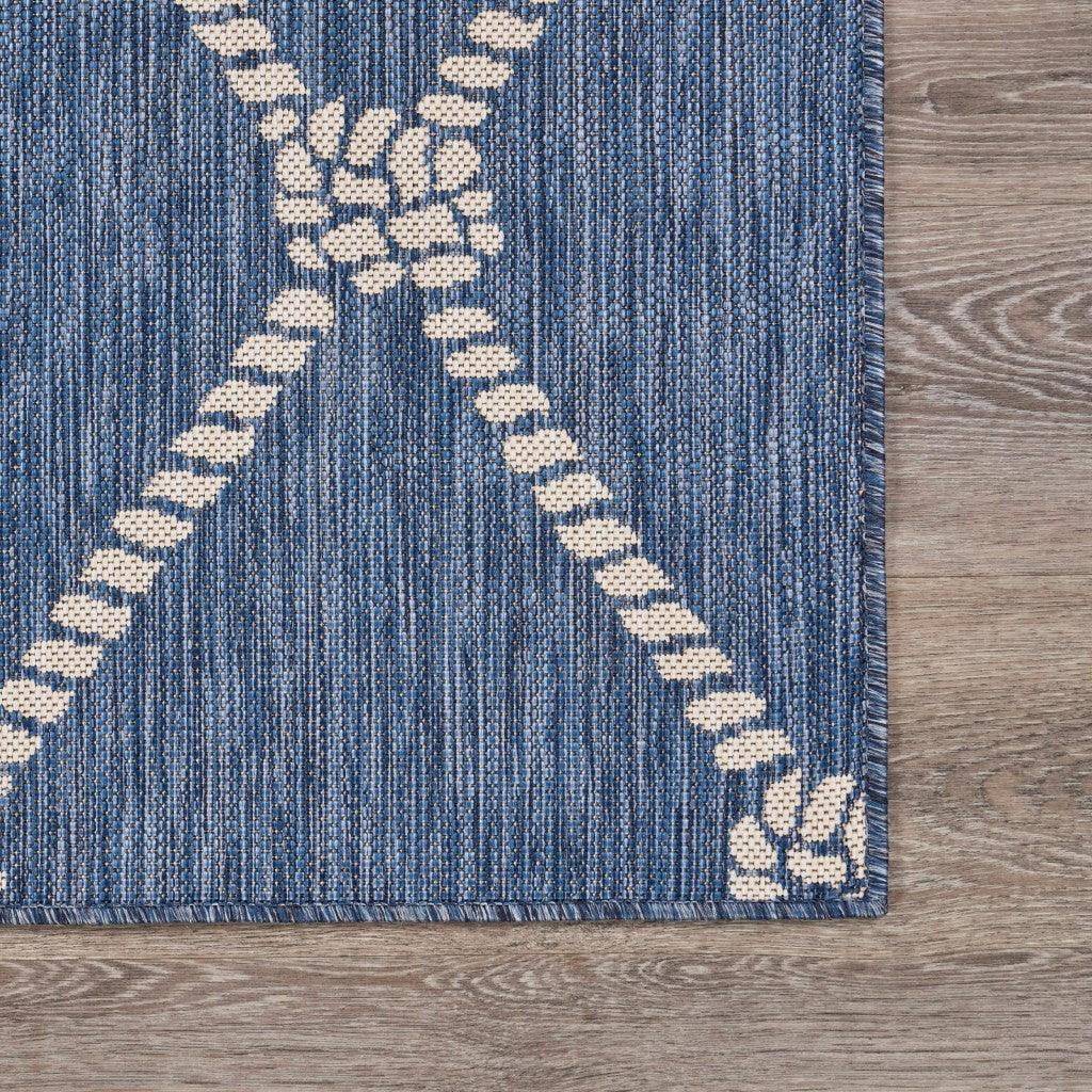 5' X 7' Blue And Gray Indoor Outdoor Area Rug - FurniFindUSA