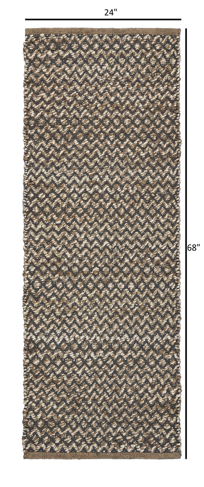 3’ x 5’ Gray Toned Chevron Patterned Runner Rug