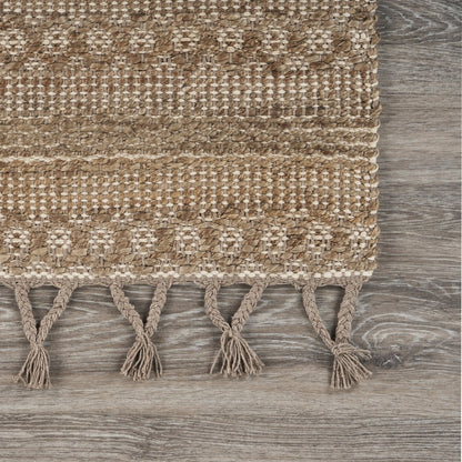 3’ x 4’ Tan Bohemian Tasseled Area Rug