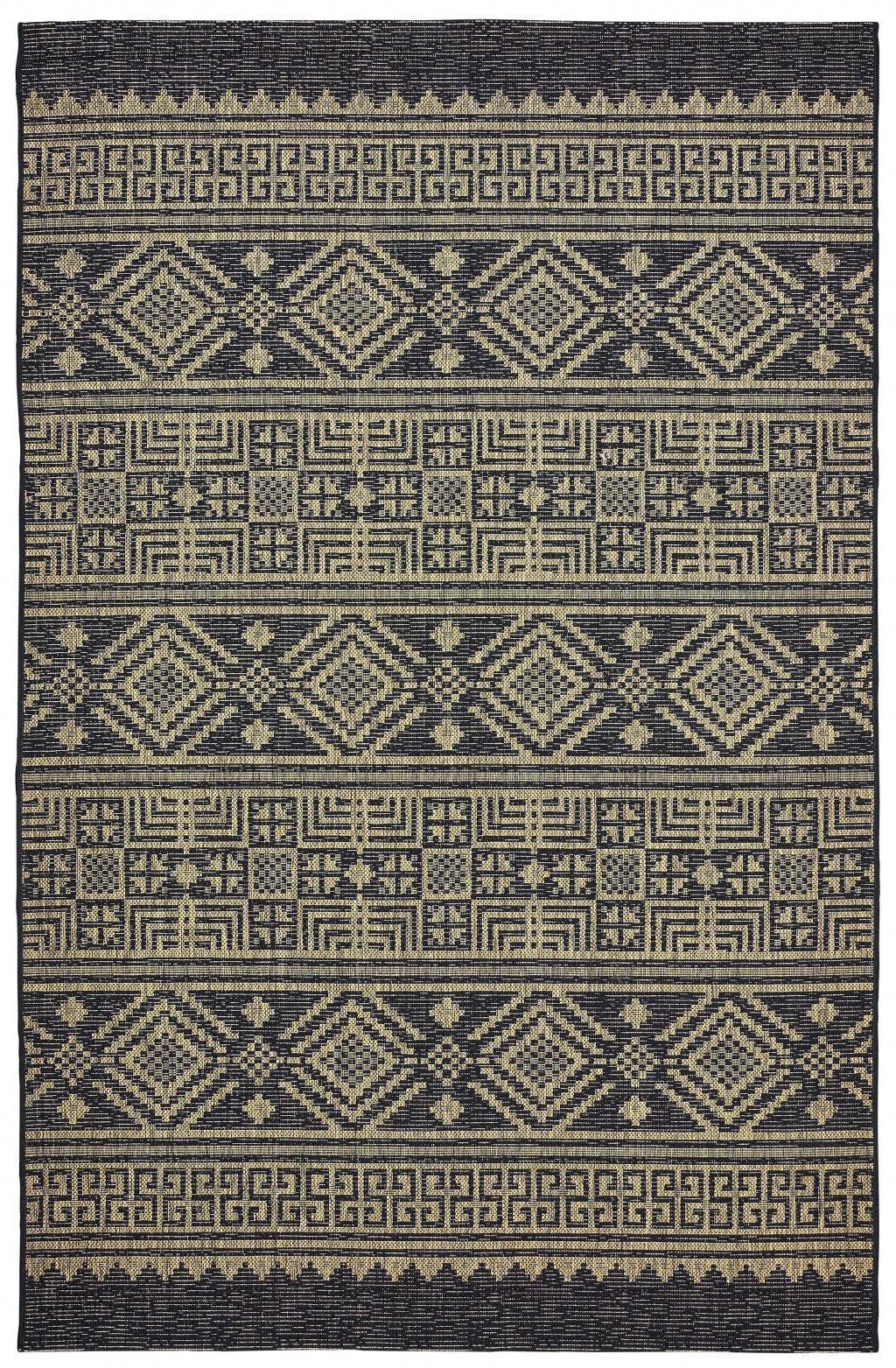 5' X 8' Brown And Black Indoor Outdoor Area Rug - FurniFindUSA