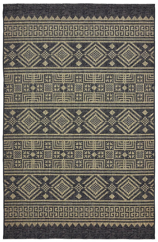 5' X 8' Brown And Black Indoor Outdoor Area Rug - FurniFindUSA