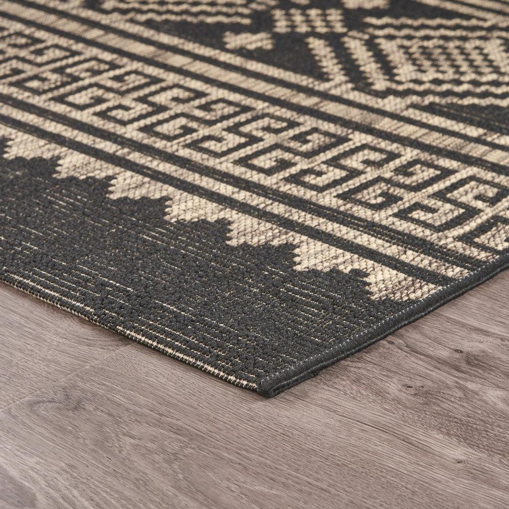 5' X 8' Brown And Black Indoor Outdoor Area Rug - FurniFindUSA