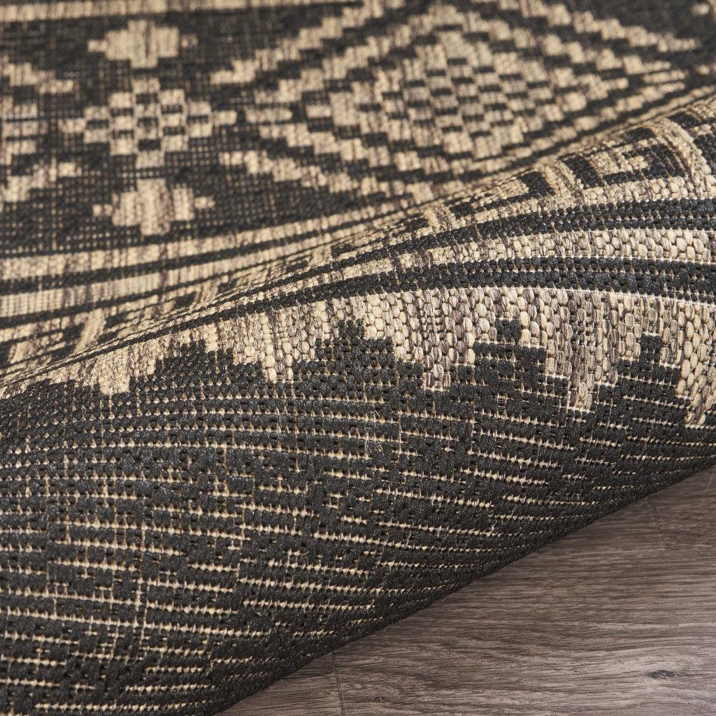 5' X 8' Brown And Black Indoor Outdoor Area Rug - FurniFindUSA