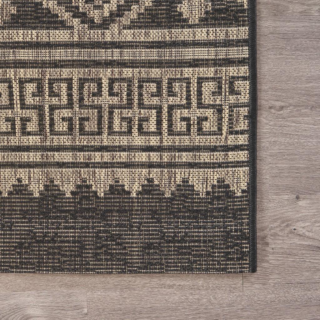 5' X 8' Brown And Black Indoor Outdoor Area Rug - FurniFindUSA