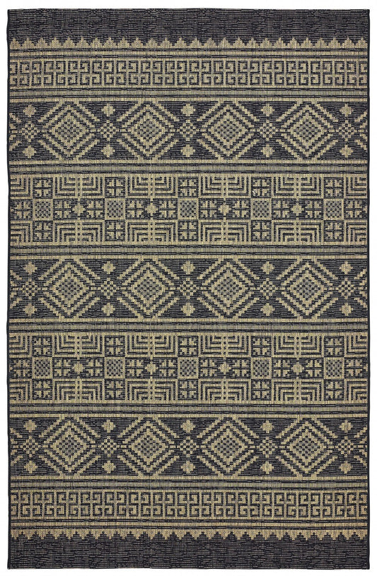 8' X 10' Brown And Black Indoor Outdoor Area Rug