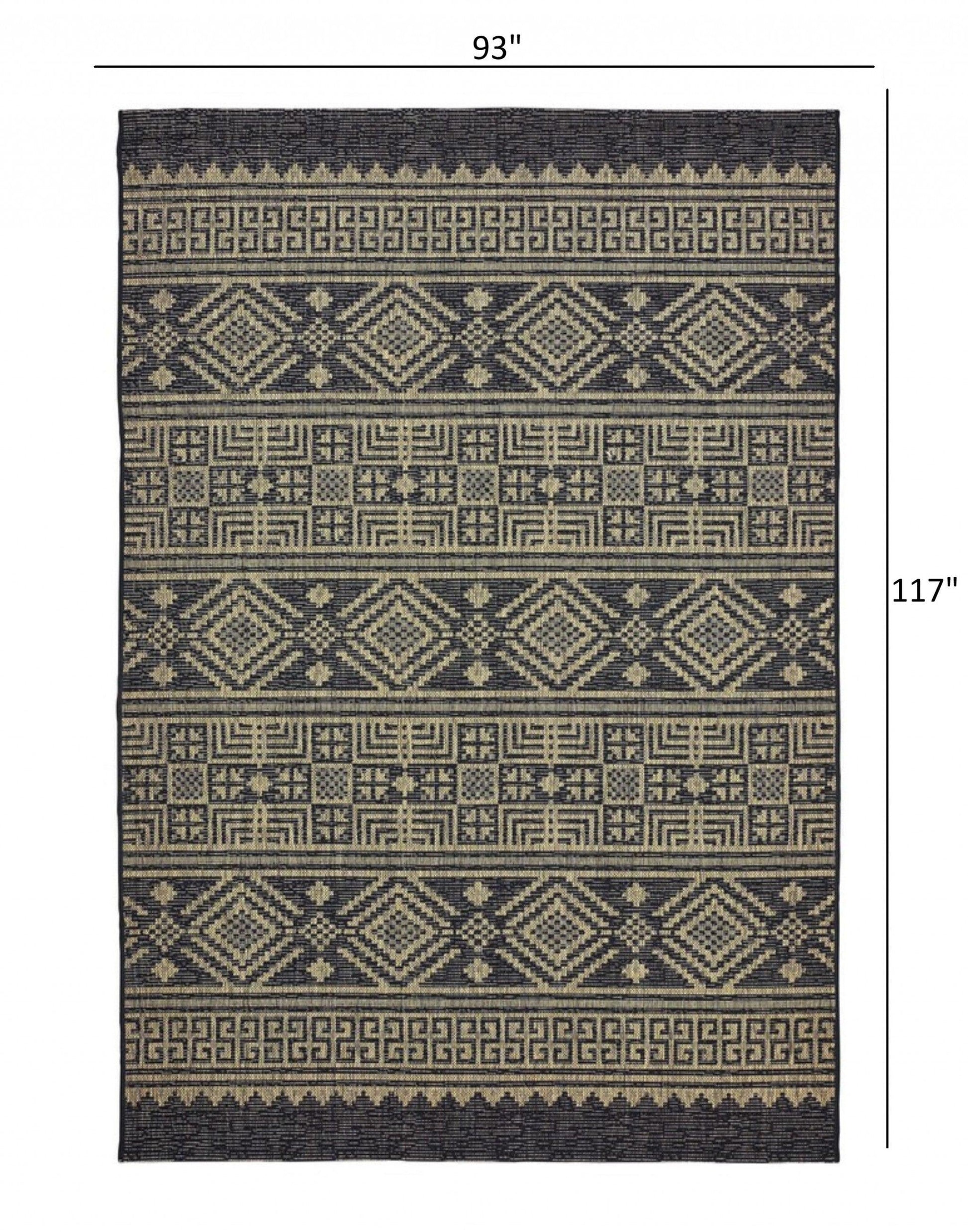 5' X 8' Brown And Black Indoor Outdoor Area Rug - FurniFindUSA