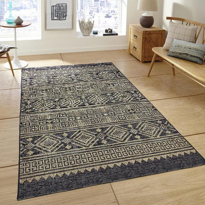 5' X 8' Brown And Black Indoor Outdoor Area Rug - FurniFindUSA