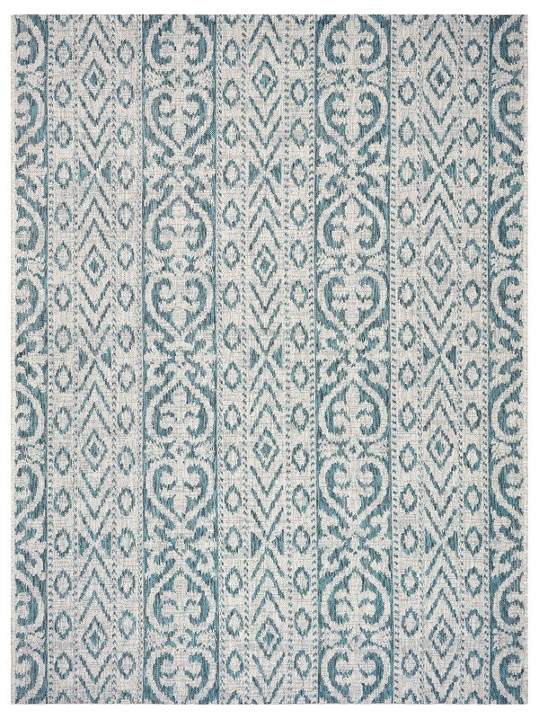 8' X 10' Blue And White Indoor Outdoor Area Rug FurniFindUSA