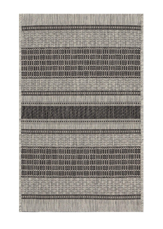 2' X 3' Gray And Black Indoor Outdoor Area Rug - FurniFindUSA