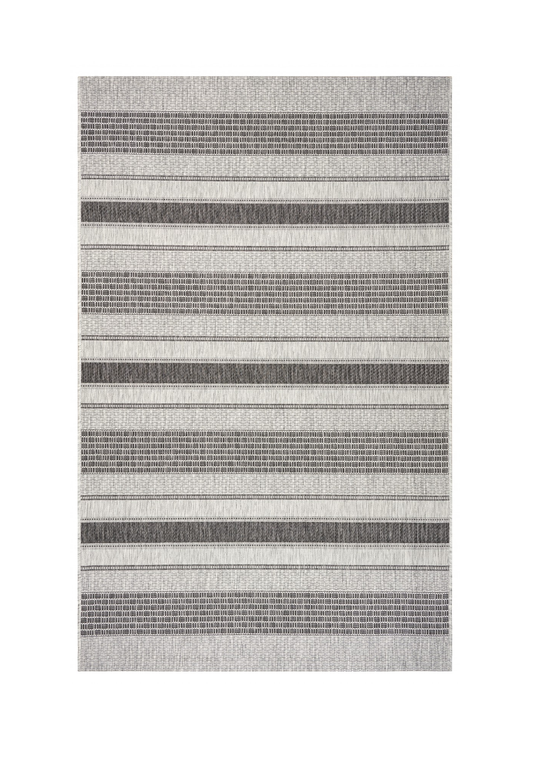 8' X 10' Gray And Black Indoor Outdoor Area Rug