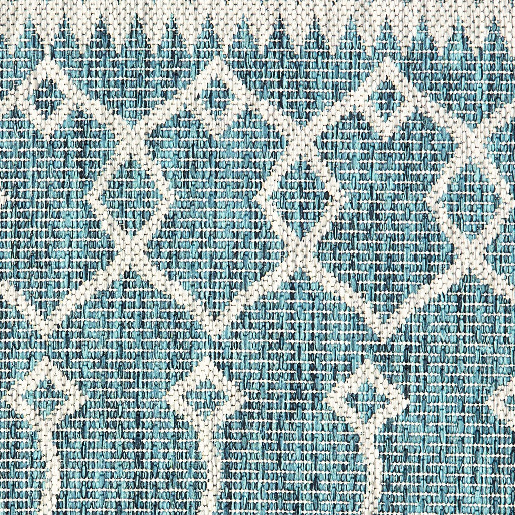 8' X 10' Blue And Gray Indoor Outdoor Area Rug - 0" (L) x 117" (W) x 93" (H)