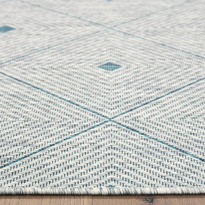 2' X 3' Blue And Gray Indoor Outdoor Area Rug - FurniFindUSA