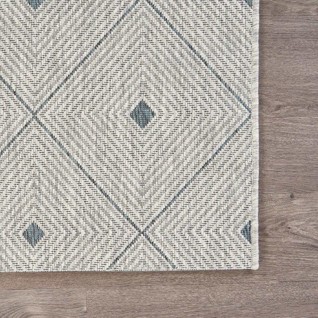 2' X 3' Blue And Gray Indoor Outdoor Area Rug - FurniFindUSA