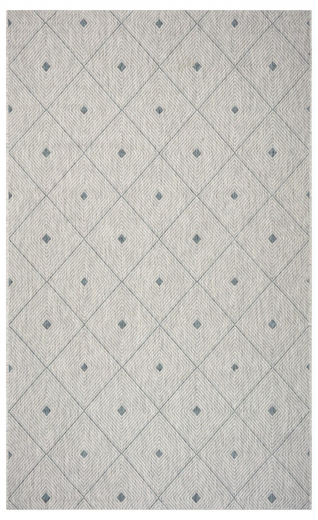 2' X 3' Blue And Gray Indoor Outdoor Area Rug - FurniFindUSA