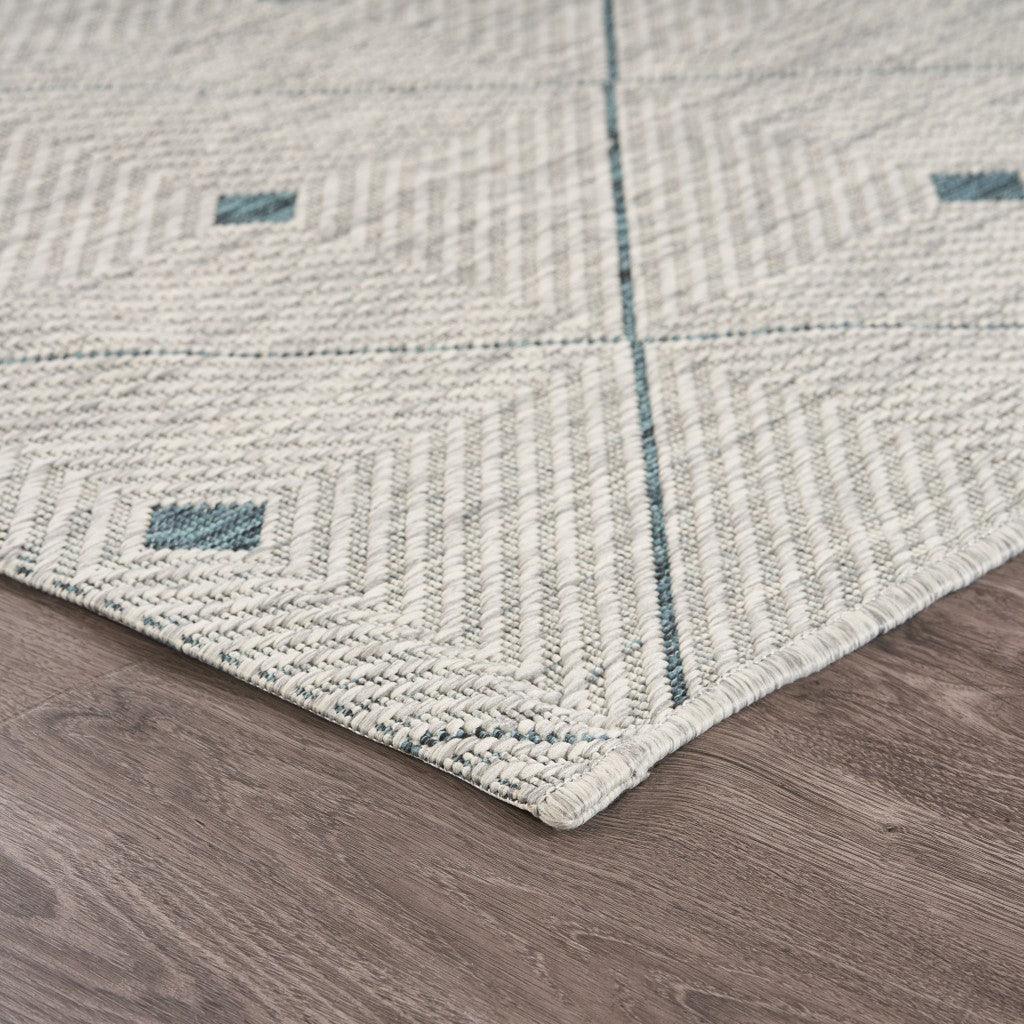 2' X 3' Blue And Gray Indoor Outdoor Area Rug - FurniFindUSA