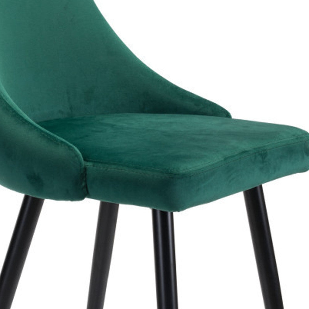 30" Green And Black Steel Low Back Bar Height Bar Chair