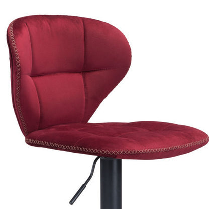 24" Red And Black Steel Swivel Low Back Counter Height Bar Chair