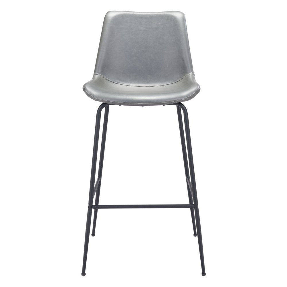 31" Gray And Black Steel Low Back Bar Height Bar Chair HomeRoots