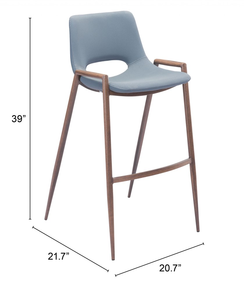 Set of Two 29" Gray And Brown Faux Leather And Steel Low Back Bar Height Bar Chairs HomeRoots