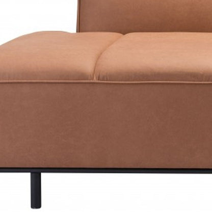 79" Brown Faux Leather Sofa With Black Legs HomeRoots