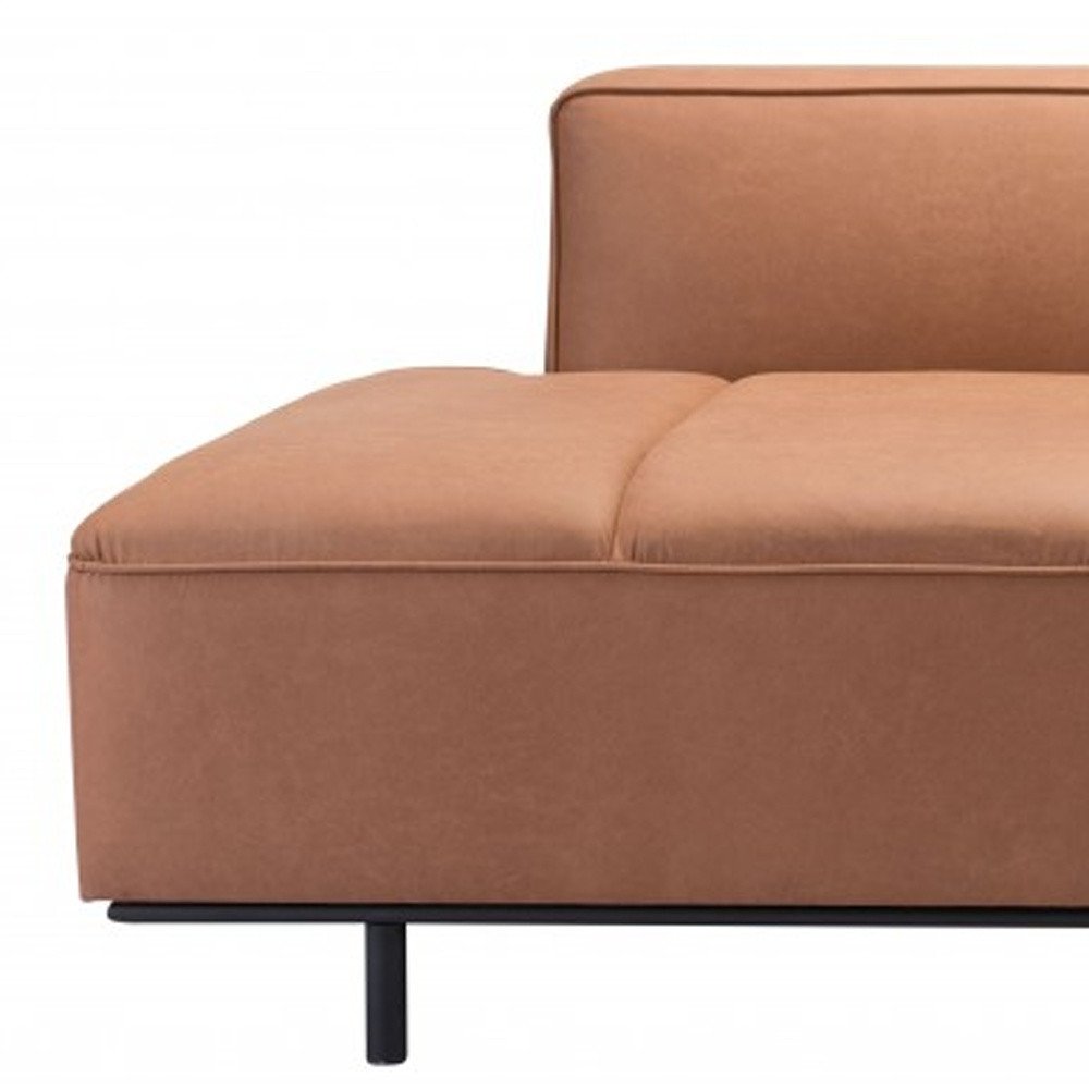 79" Brown Faux Leather Sofa With Black Legs HomeRoots
