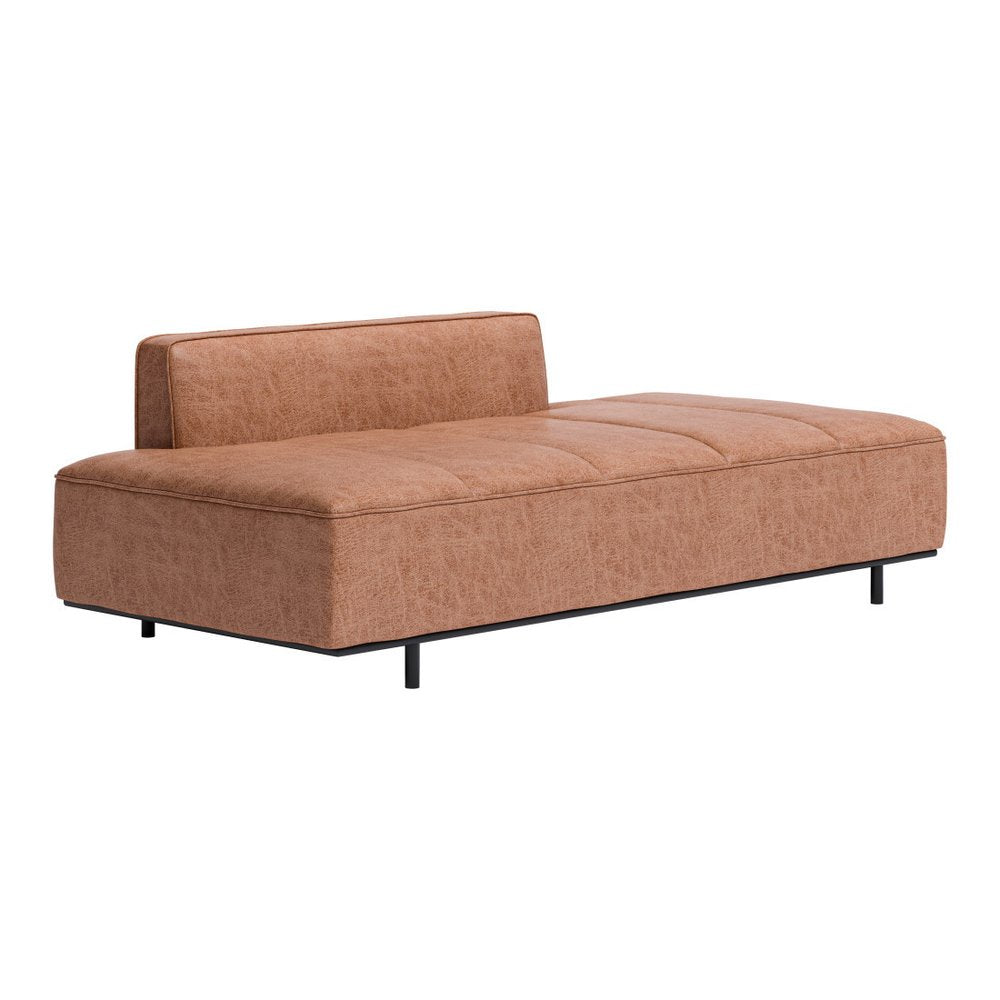 79" Brown Faux Leather Sofa With Black Legs HomeRoots