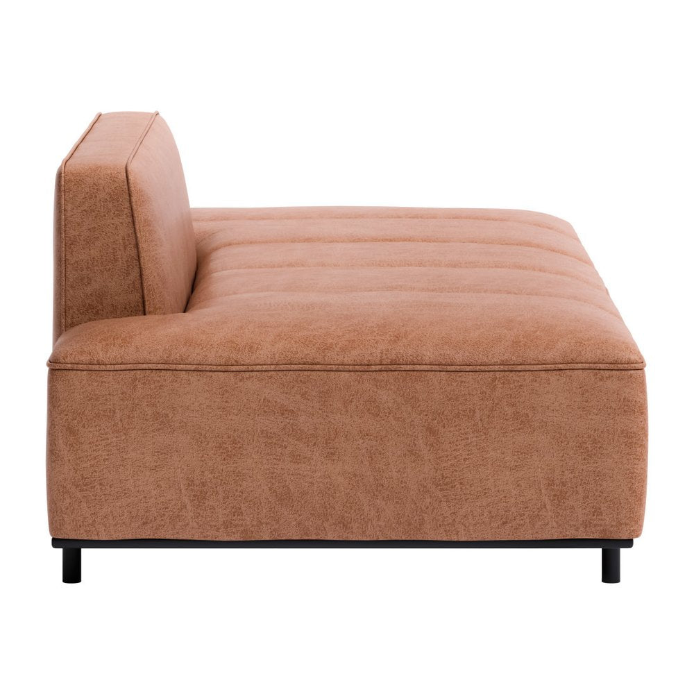 79" Brown Faux Leather Sofa With Black Legs HomeRoots