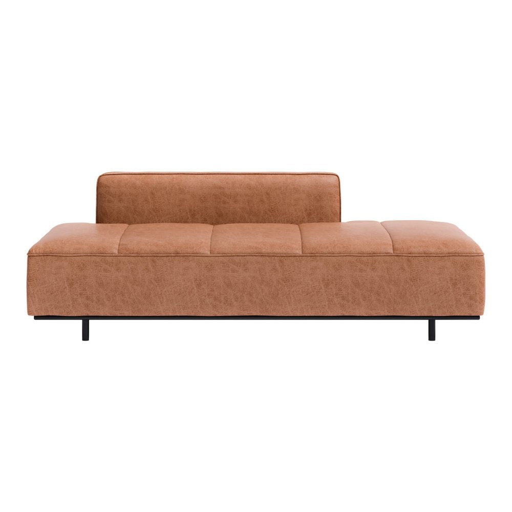 79" Brown Faux Leather Sofa With Black Legs HomeRoots