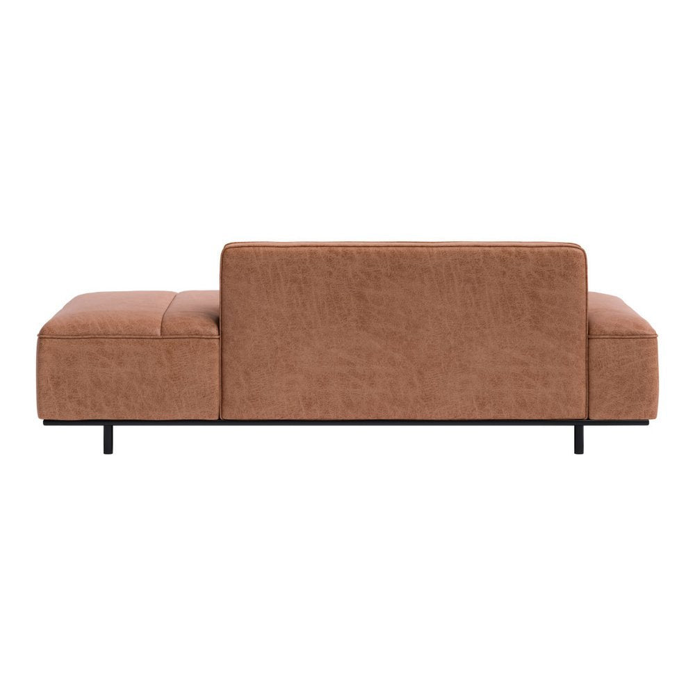79" Brown Faux Leather Sofa With Black Legs HomeRoots
