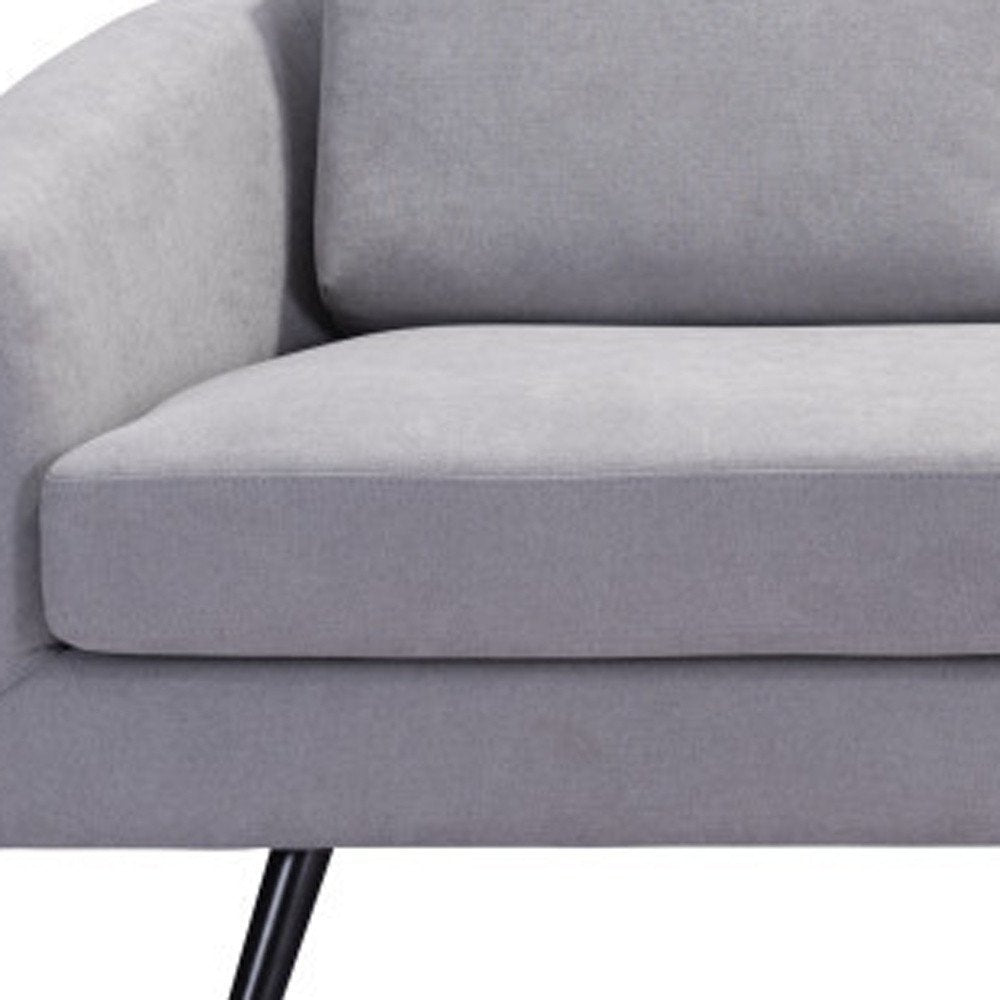 79" Gray Polyester Sofa With Black Legs HomeRoots