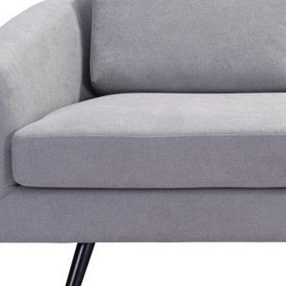 79" Gray Polyester Sofa With Black Legs HomeRoots